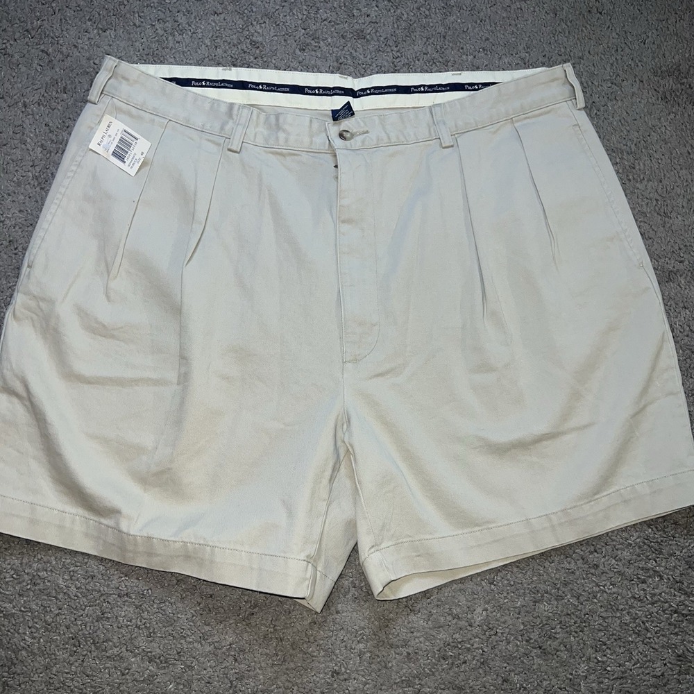 Vintage Polo Ralph Lauren Khaki Mens 40"Shorts Y2K Prospect Chino Preppy Golf
